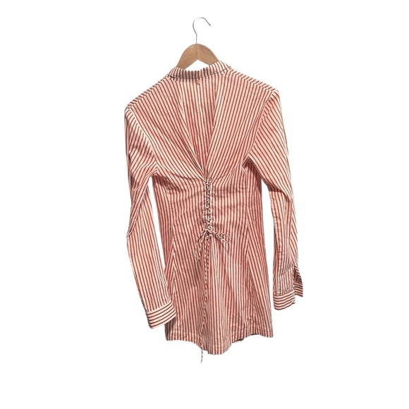 For Love and Lemons Orange Stripe Button Front Shirt in Excellent Condition - Picture 3 of 7